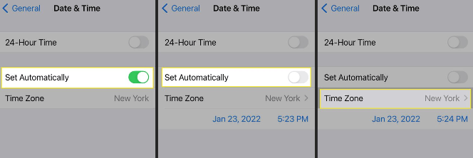 verify correctly date time